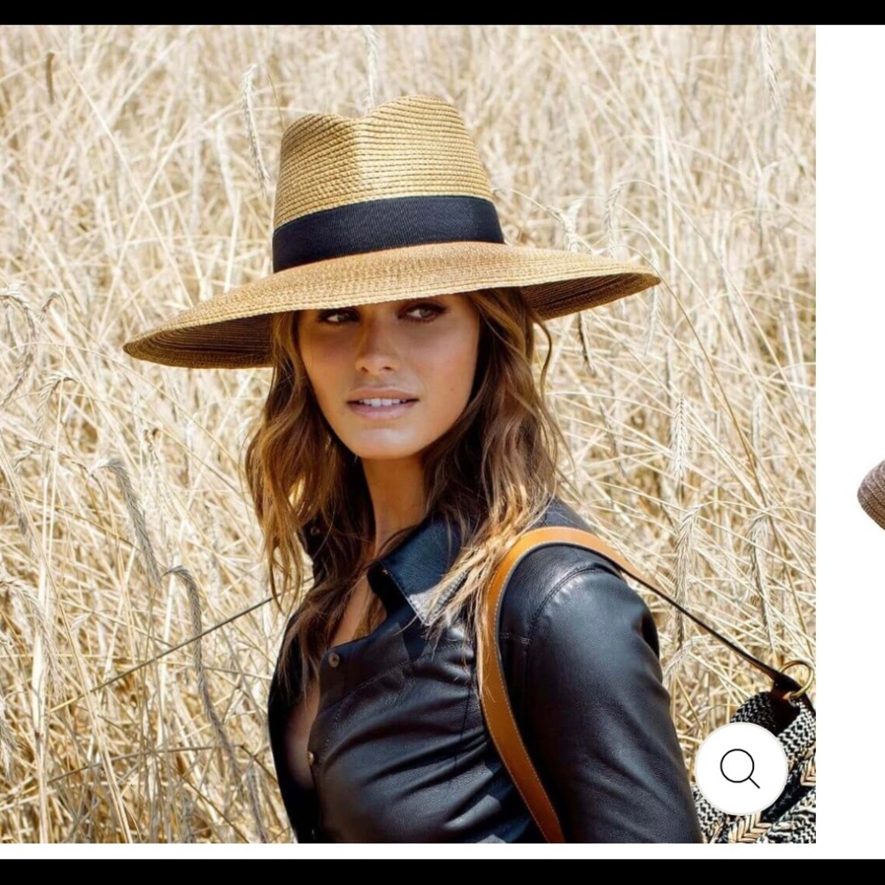 NWOT Eric Javits Daphne Fedora Hat natural/black